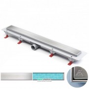 Желоб водосточный МСН 750 мм с горизонтальным фланцем и матовой решеткой Классик CH 750/50 KN 1