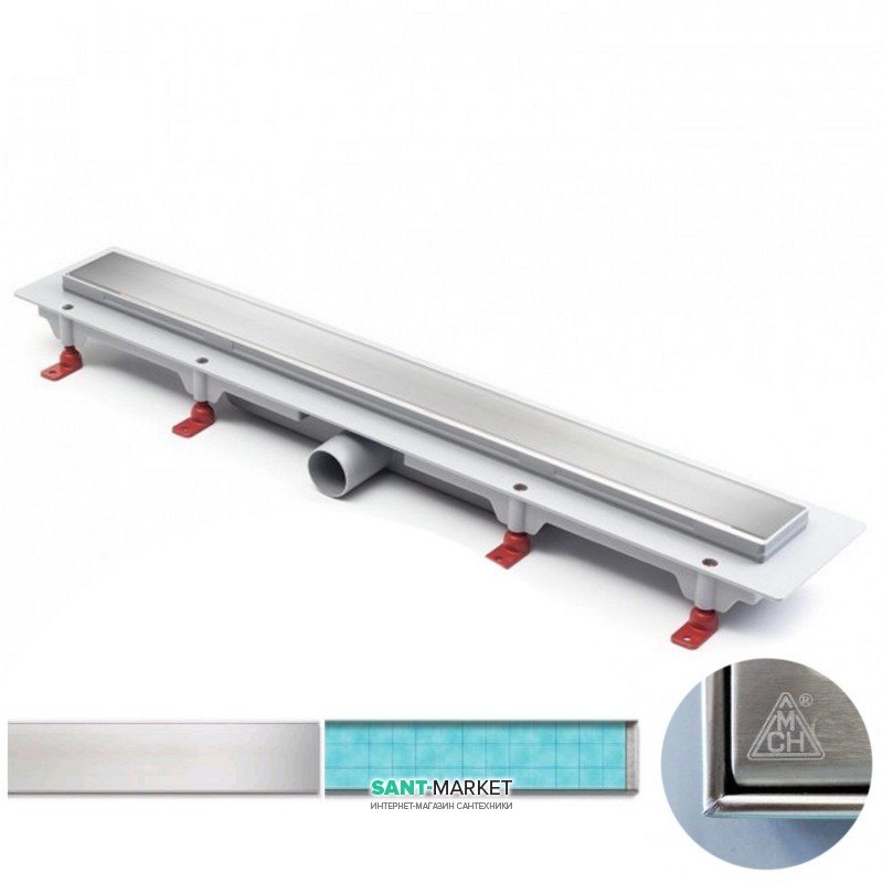 Жолоб водостічний МСН 850 мм з горизонтальним фланцем і матовою гратами Класик CH 850/50 KN 1