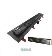 Жолоб водостічний МСН 350 мм з горизонтальним фланцем і чорної гратами Бейзік CH 350 B C