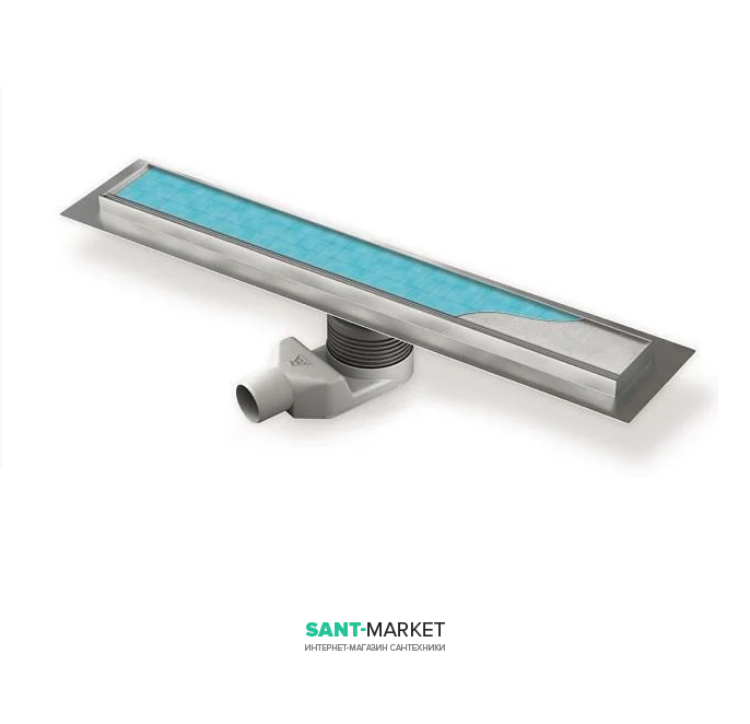 Желоб водосточный МСН 950 мм с горизонтальным фланцем и матовой решеткой Классик CH N 950 K 1