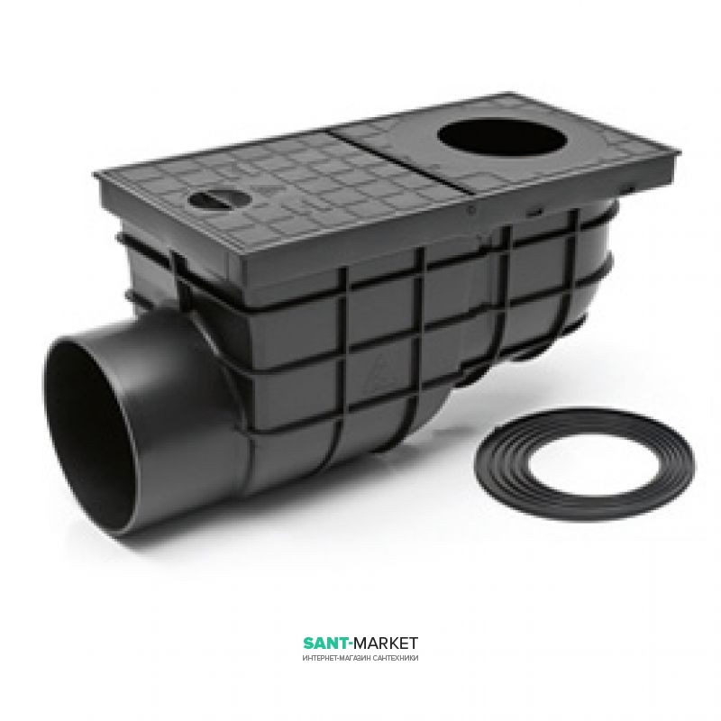 Дощоприймач MCH з горизонтальним випуском поліпропілен чорний 325 G