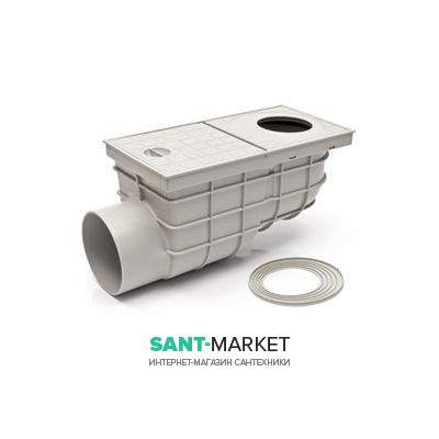 Дождеприемник MCH с горизонтальным выпуском полипропилен серый 325 Gs