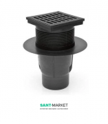 Вуличний трап MCH з вертикальним зливом D 110 решітка пластик чорний 827 S