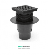 Вуличний трап MCH з вертикальним зливом D 110 решітка пластик чорний 827 S