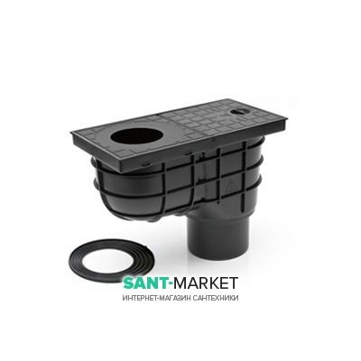 Дождеприемник MCH с вертикальным выпуском полипропилен черный 325 E