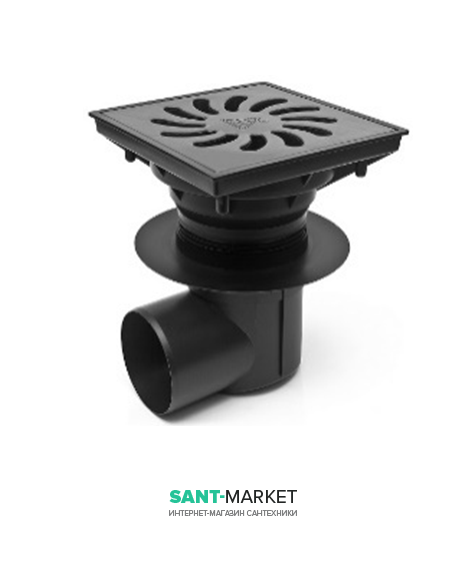 Вуличний трап MCH з бічним зливом D 110 решітка чавун чорний 429 S