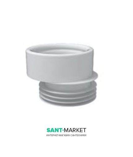 Гофра для унитаза MCH короткая эксцентричная пластик белый Т 40