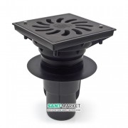 Уличный трап MCH с вертикальным сливом D 110 решетка чугун чёрный 731 Sz