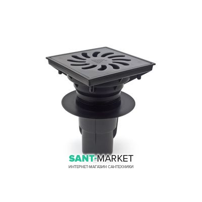 Вуличний трап MCH з вертикальним зливом D 110 решітка чавун чорний 731 S