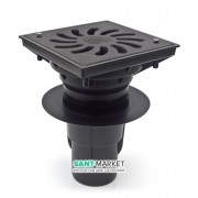 Вуличний трап MCH з вертикальним зливом D 110 решітка пластик чорний 831 S Pz