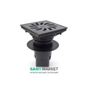 Вуличний трап MCH з вертикальним зливом D 110 решітка пластик чорний 831 S P