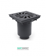 Вуличний трап MCH з вертикальним зливом D 110 решітка пластик чорний 328 Pz