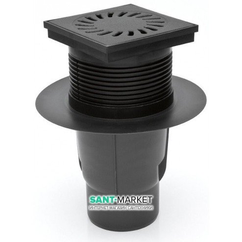 Вуличний трап MCH з вертикальним зливом D 110 решітка чавун чорний 827 S Li