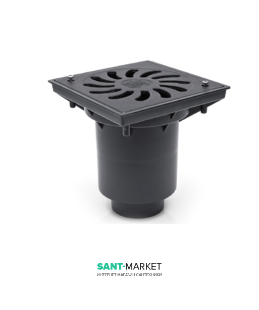 Вуличний трап MCH з вертикальним зливом D 110 решітка чавун чорний 328 z