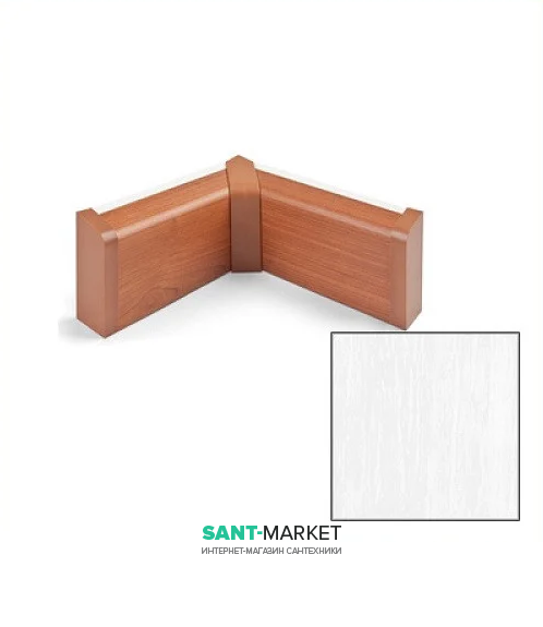 Внутренний угол плинтуса для прокладки труб MCH пластик белый FT502