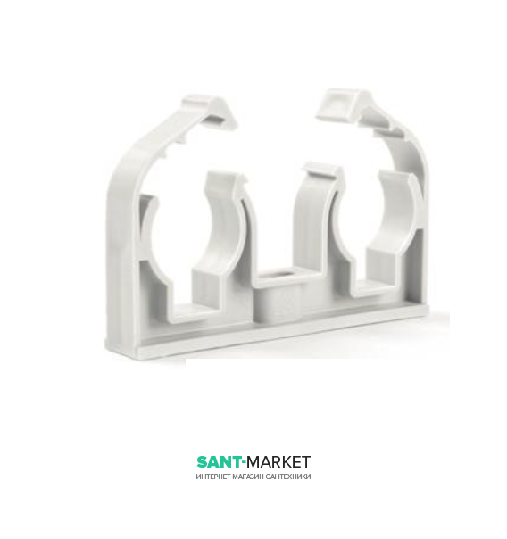 Кліпса для кріплення 2-х труб MCH 2х18 мм з застібкою 2K018B