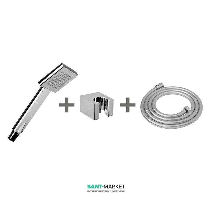 Душевой набор Jika Cubito с держателем и шлангом хром H3604200040411