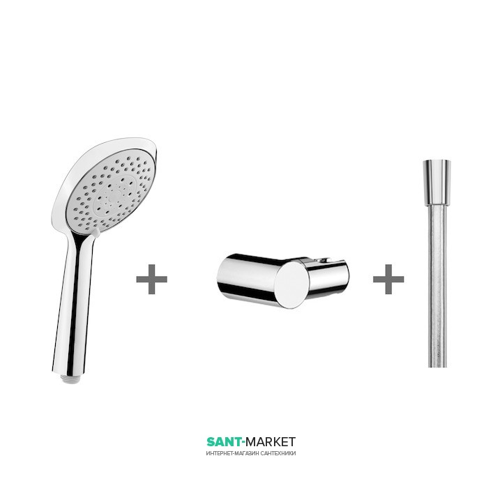 Душевой набор Jika Cubito с держателем и шлангом хром H3651X00043631