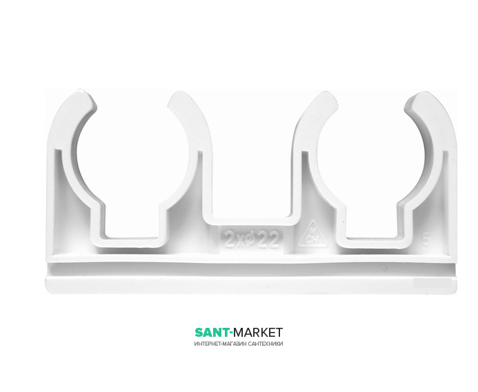 Клипса для крепления 2-х труб MCH 2х22 мм 20022Cu