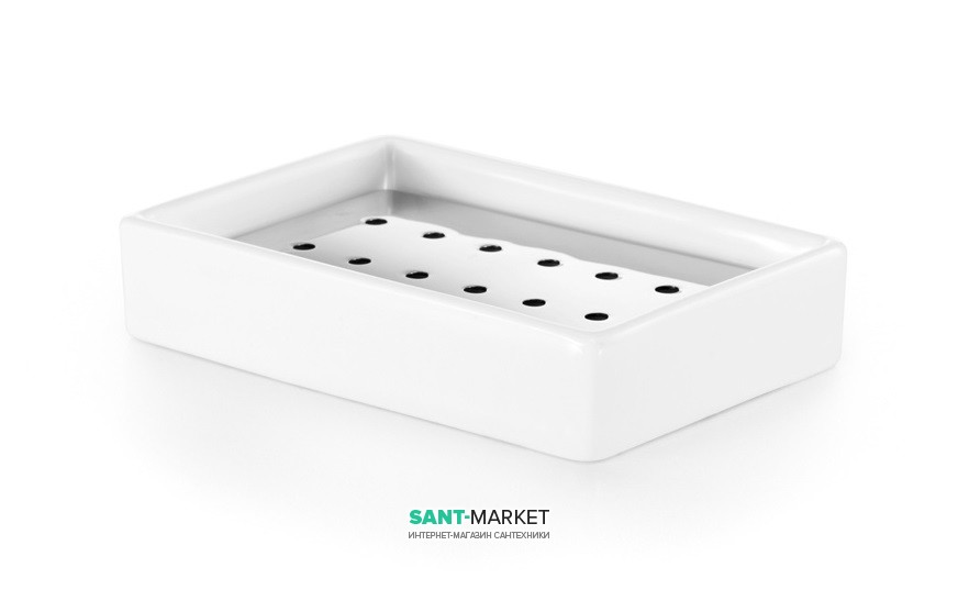 Мыльница для ванной прямоугольная Lineabeta Saon керамика белый 44032.09