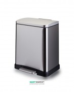 Ведро для мусора Lineabeta с педалью 12 л нержавеющая сталь/пластик черный 5357.32