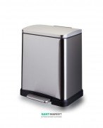 Ведро для мусора Lineabeta с педалью 12 л нержавеющая сталь/пластик черный 5357.32