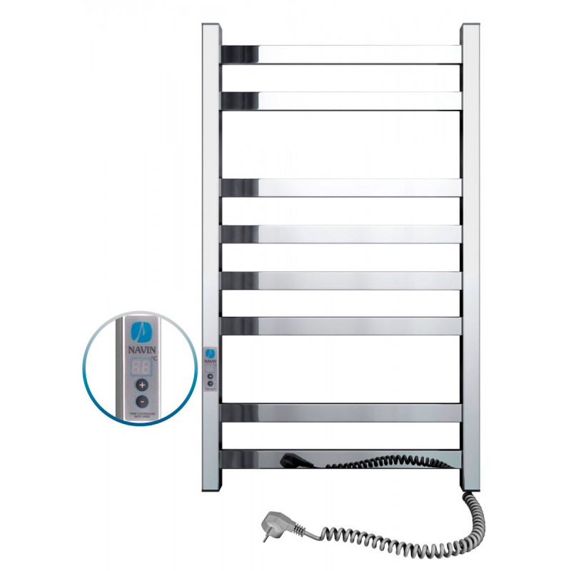 Електричний полотенцесушитель Navin Авангард правий 480х800 digital таймер нержавіюча сталь 10-028052-4880