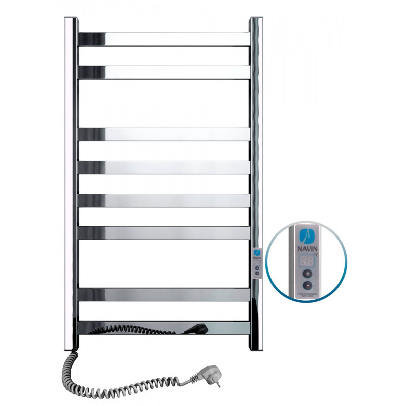 Электрический полотенцесушитель Navin Авангард левый 480х800 digital таймер нержавеющая сталь 10-028152-4880
