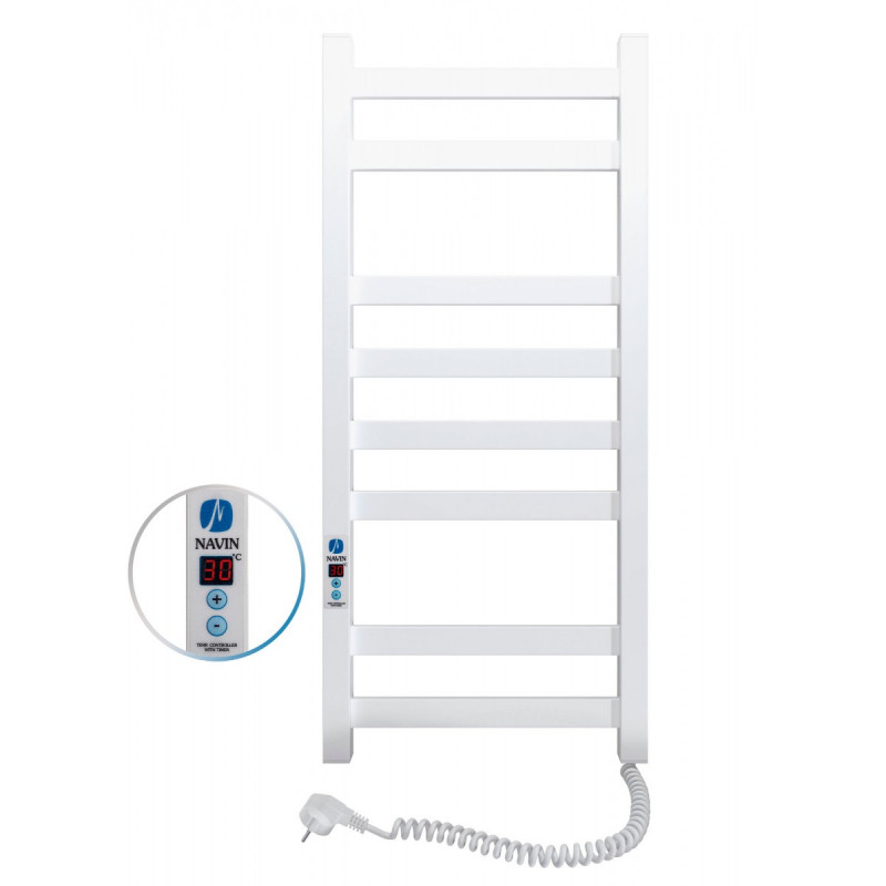 Электрический полотенцесушитель Navin Авангард правый 360х800 digital таймер углеродистая сталь белый 12-028052-3680