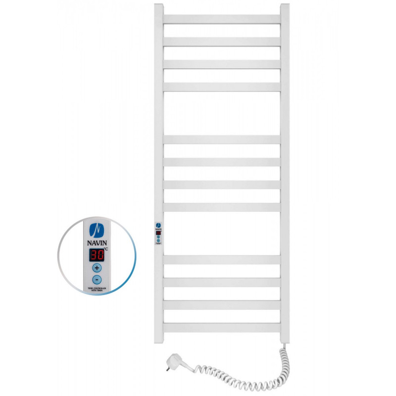Электрический полотенцесушитель Navin Авангард правый 480х1200 digital таймер углеродистая сталь белый 12-028052-4812