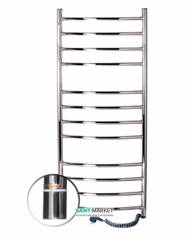 Електричний полотенцесушитель Navin Камелія правий 480х1200 з терморегулятором нержавіюча сталь 10-007021-4812