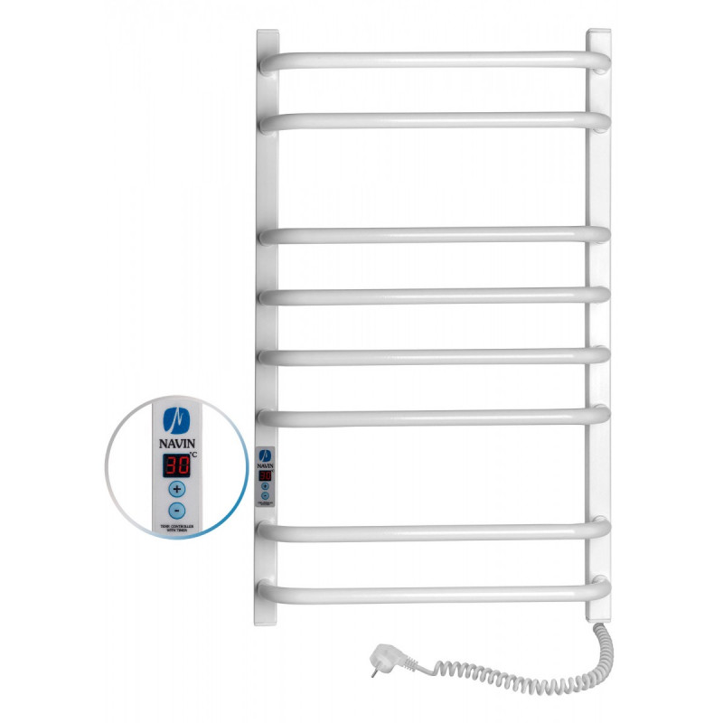 Электрический полотенцесушитель Navin Симфония Квадро правый 480х800 digital таймер углеродистая сталь белый 12-009052-4880