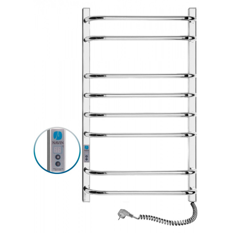 Електричний полотенцесушитель Navin Симфонія Квадро правий 480х800 digital таймер нержавіюча сталь 10-009052-4880