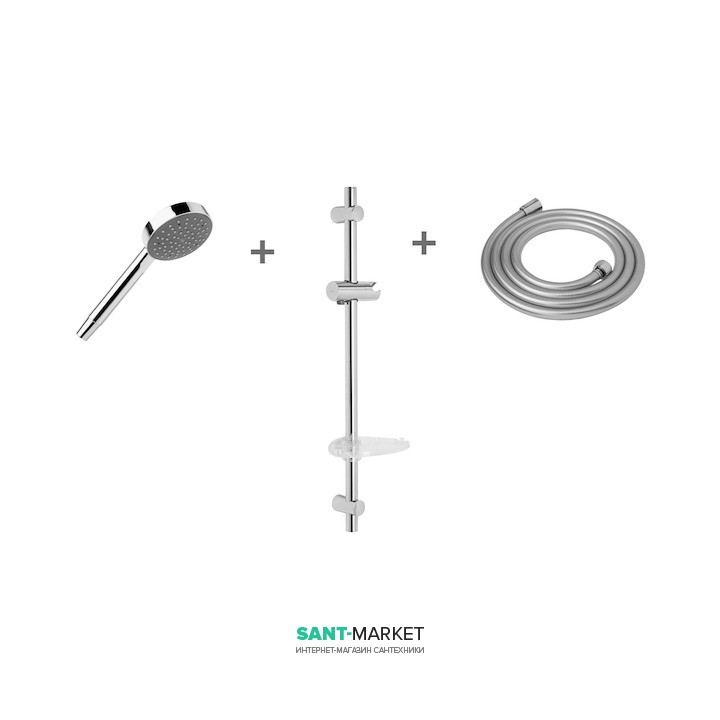Душевой гарнитур Jika Mio с ручным душем и мыльницей хром H3607110040201