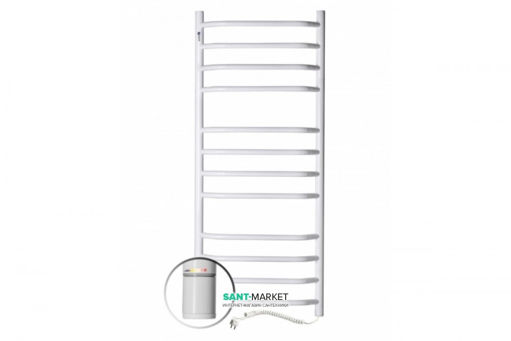 Электрический полотенцесушитель Navin Блюз 480х1200 правый с терморегулятором углеродистая сталь белый 12-006031-4812