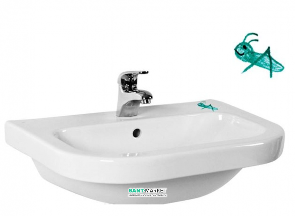 Раковина для ванной Jika Deep детская 50х41 см белый с декором H8126110001341