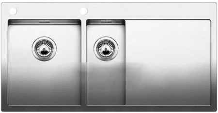 Мойка для кухни прямоугольная Blanco CLARON 6 S-IF/А чаша слева  нержавеющая сталь  зеркальная полировка 521646