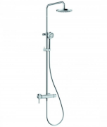 Душова система з одноважільним змішувачем для душа без виливу для ванни KLUDI LOGO DUAL латунь / пластик хром 6808505-00