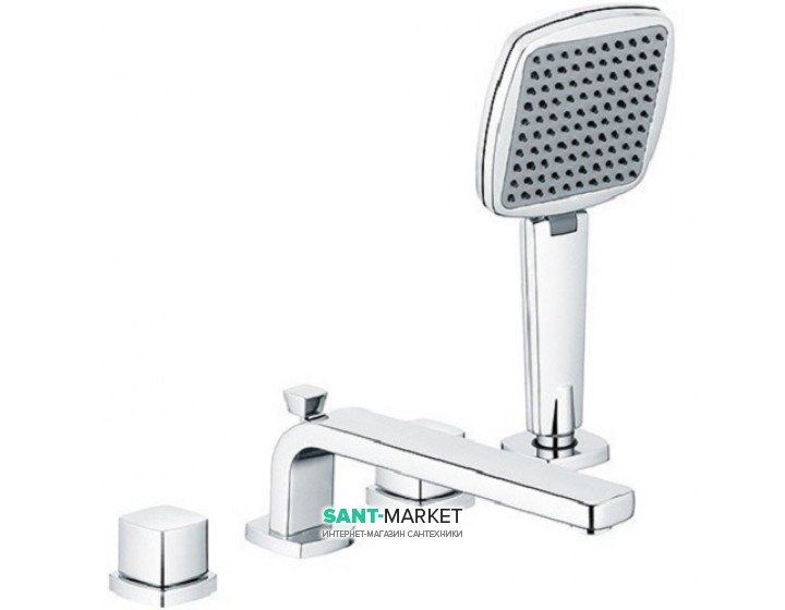 Смеситель для ванны Kludi Q-Beo двухвентильный на 4 отверстия хром 504240565