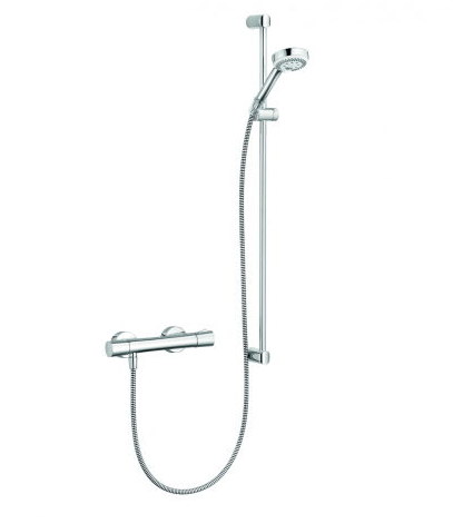 Душовий гарнітур на штанзі з термостатом KLUDI LOGO SHOWER DUO латунь / пластик хром 6857705-00