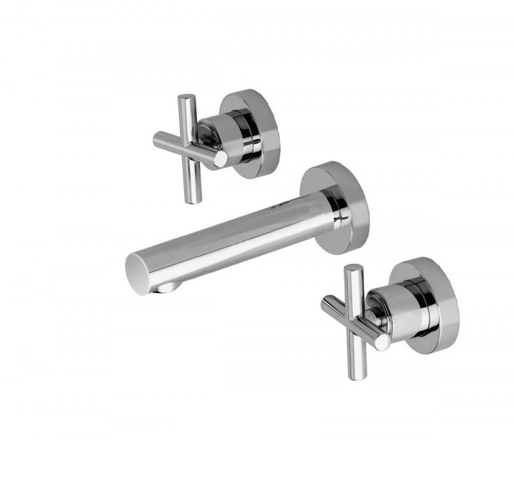 Змішувач для раковини двухвентильний настінний прихований Tres колекція Max-Tres хром 163152