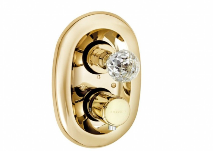 Змішувач вбудовується для душа Kludi Adlon змішувач з термостатом золото 23 карата 5172045G4
