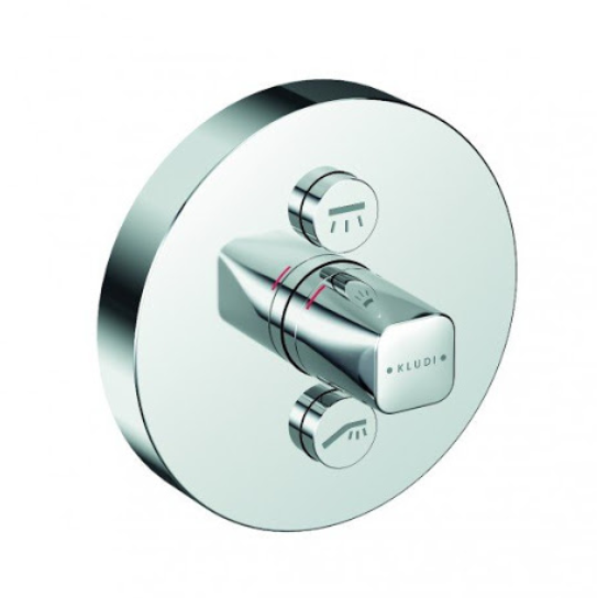 Смеситель для душа встраиваемый Kludi Push круглый верхняя часть с механизмом для двух источников воды хром 386120538