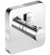 Смеситель для душа встраиваемый Kludi Push с термостатом для одного источника воды прямоугольный хром 388010538