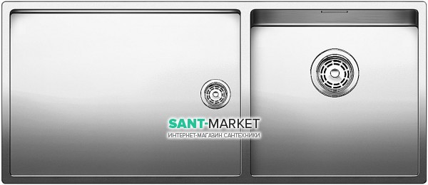 Мойка для кухни прямоугольная Blanco CLARON  400/550-Т-IF чаша справа  нержавеющая сталь  зеркальная полировка 521600