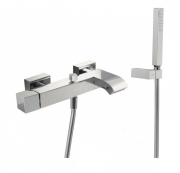 Смеситель однорычажный Tres Cuadro Tres с душем для ванны хром 10717002