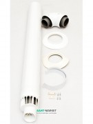 Комплект для коаксиального дымохода Ariston с коленом для конденсационного котла 1000 мм ø 60/100 3318073