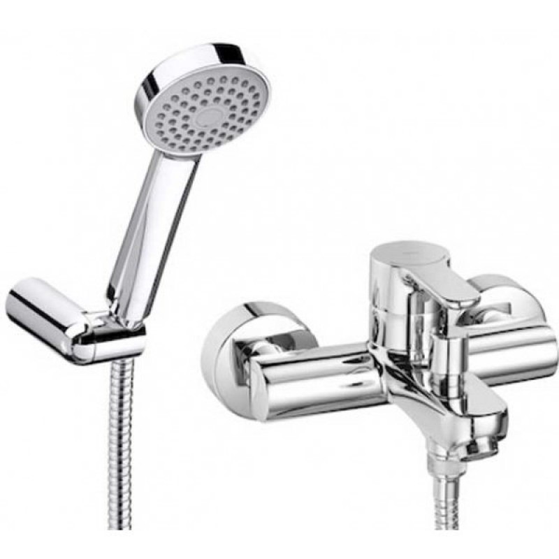 Душовий набір з одноважільним настінним змішувачем для ванни і душа Roca L20 латунь хром A5A0109C02