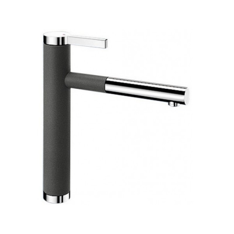 Смеситель для кухни Blanco LINEE-S однорычажный  выдвижной излив  хром  темная скала 518804