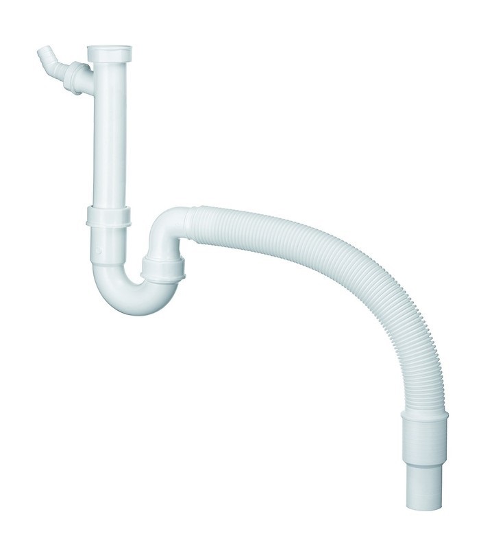 Сифон 1 ½ з гофрованої трубкою вихід на 40 і 50 мм Blanco пластик білий 137262